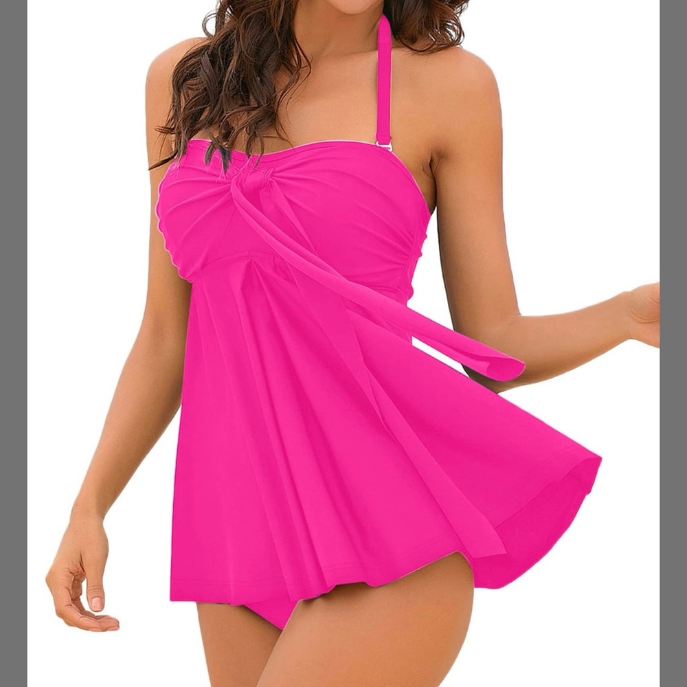 NWOT Hot Pink Tankini L